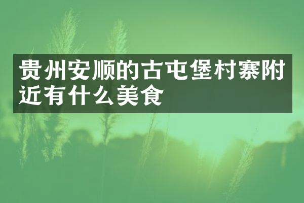 贵州安顺的古屯堡村寨附近有什么美食