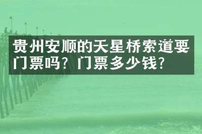 贵州安顺的天星桥索道要门票吗？门票多少钱？