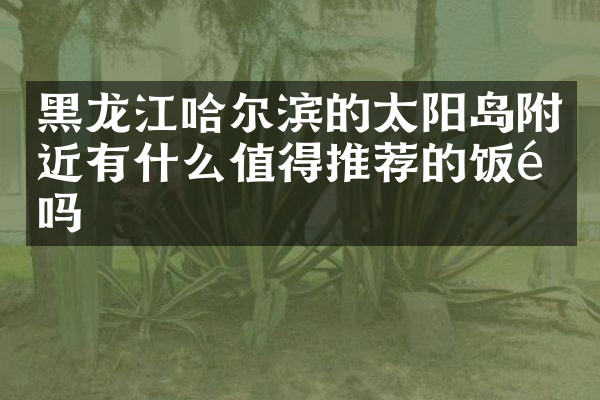黑龙江哈尔滨的太阳岛附近有什么值得推荐的饭馆吗
