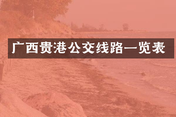 广西贵港公交线路一览表