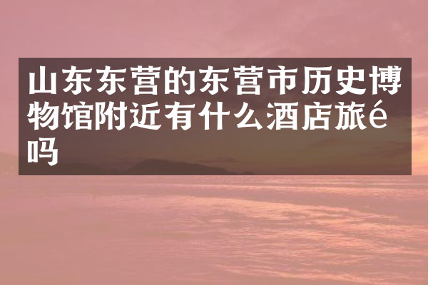山东东营的东营市历史博物馆附近有什么酒店旅馆吗