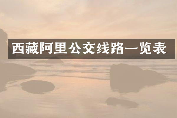 西藏阿里公交线路一览表