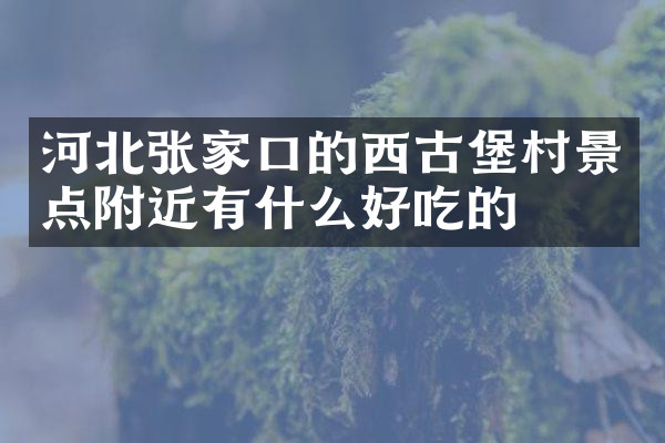 河北张家口的西古堡村景点附近有什么好吃的