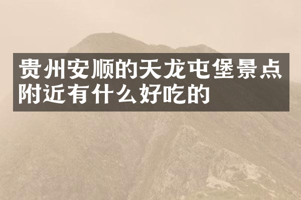 贵州安顺的天龙屯堡景点附近有什么好吃的