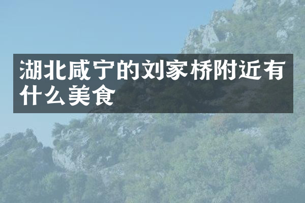 湖北咸宁的刘家桥附近有什么美食