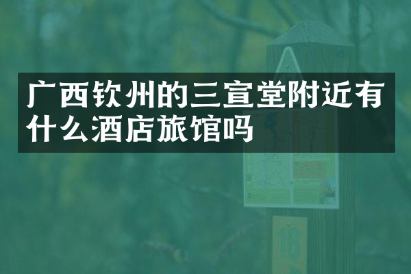 广西钦州的三宣堂附近有什么酒店旅馆吗