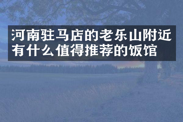 河南驻马店的老乐山附近有什么值得推荐的饭馆吗