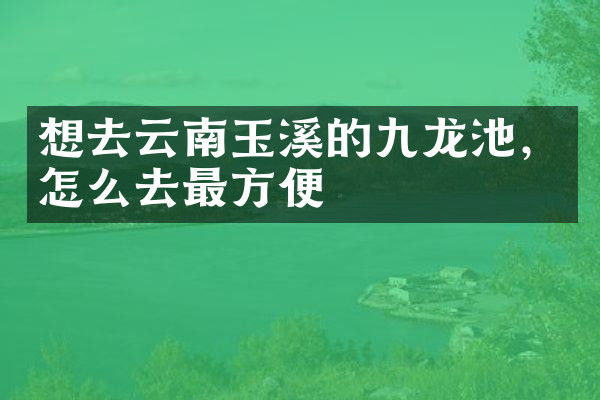 想去云南玉溪的九龙池，怎么去最方便