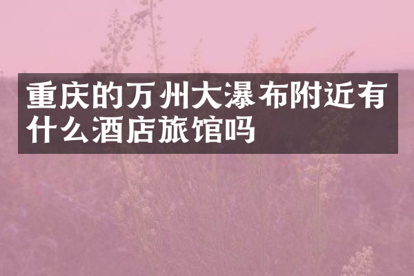 重庆的万州大瀑布附近有什么酒店旅馆吗