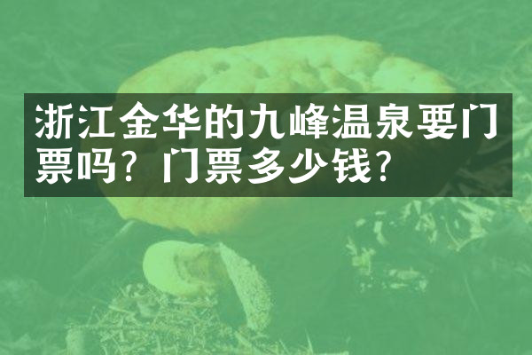 浙江金华的九峰温泉要门票吗？门票多少钱？