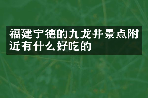 福建宁德的九龙井景点附近有什么好吃的