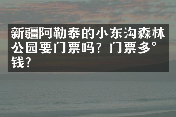 新疆阿勒泰的小东沟森林公园要门票吗？门票多少钱？