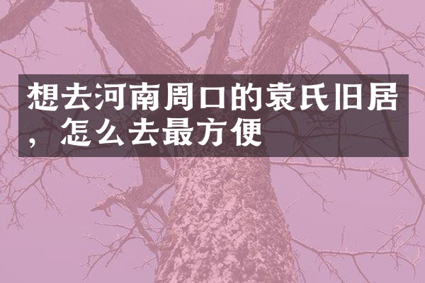 想去河南周口的袁氏旧居，怎么去最方便