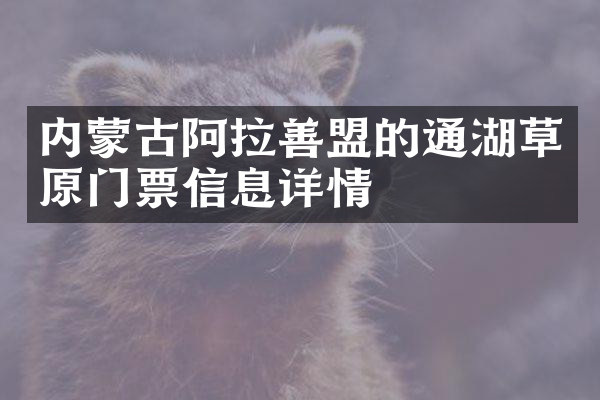 内蒙古阿拉善盟的通湖草原门票信息详情