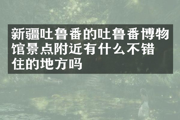 新疆吐鲁番的吐鲁番博物馆景点附近有什么不错的住的地方吗