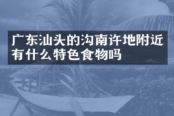 广东汕头的沟南许地附近有什么特色食物吗