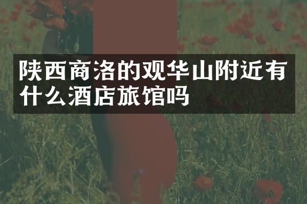 陕西商洛的观华山附近有什么酒店旅馆吗