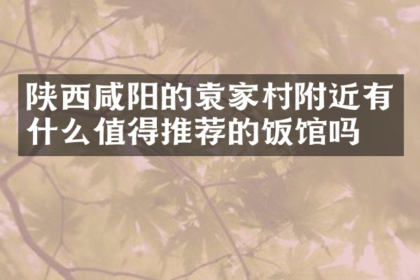 陕西咸阳的袁家村附近有什么值得推荐的饭馆吗