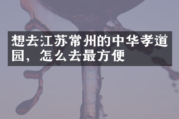 想去江苏常州的中华孝道园，怎么去最方便