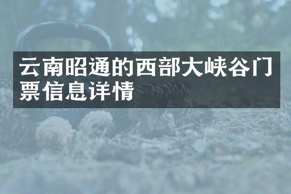 云南昭通的西部大峡谷门票信息详情