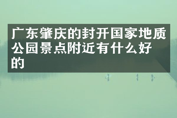 广东肇庆的封开国家地质公园景点附近有什么好吃的
