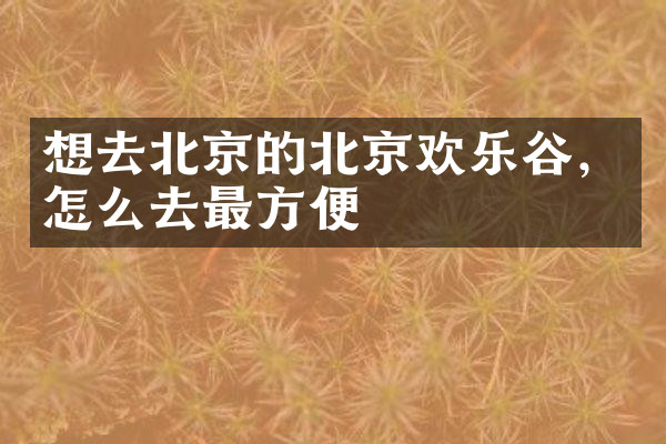 想去北京的北京欢乐谷，怎么去最方便