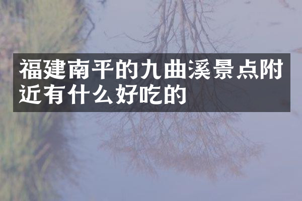 福建南平的九曲溪景点附近有什么好吃的