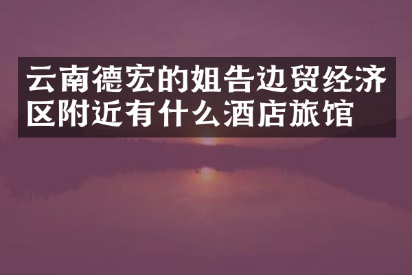 云南德宏的姐告边贸经济区附近有什么酒店旅馆吗