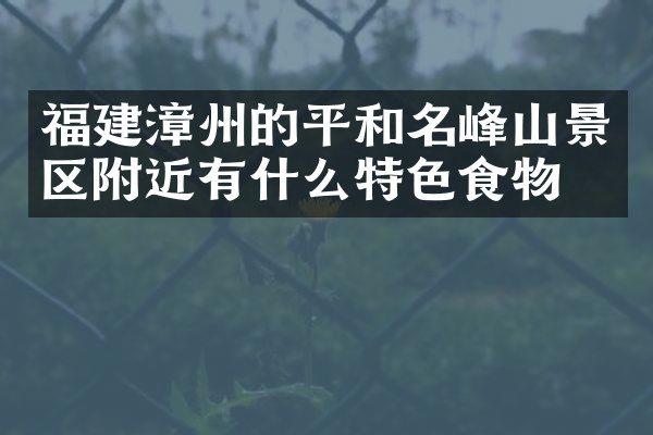 福建漳州的平和名峰山景区附近有什么特色食物吗