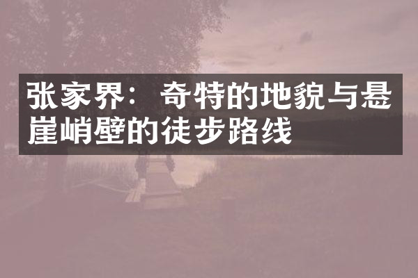 张家界：奇特的地貌与悬崖峭壁的徒步路线