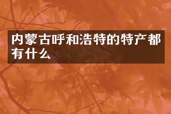 内蒙古呼和浩特的特产都有什么