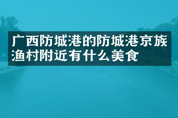 广西防城港的防城港京族渔村附近有什么美食