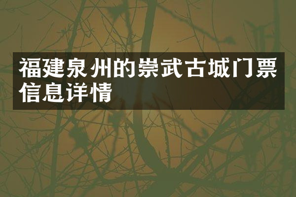 福建泉州的崇武古城门票信息详情
