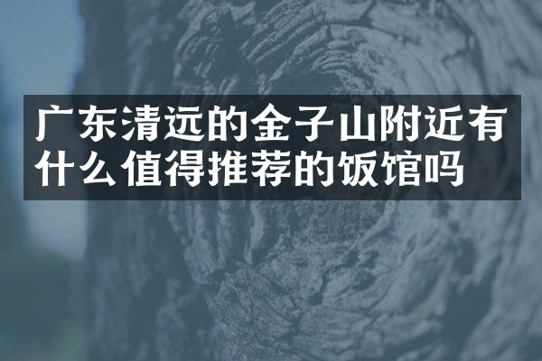 广东清远的金子山附近有什么值得推荐的饭馆吗