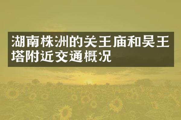 湖南株洲的关王庙和吴王塔附近交通概况