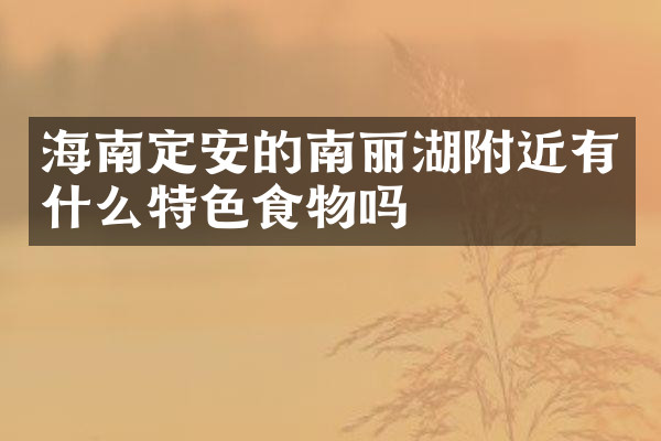海南定安的南丽湖附近有什么特色食物吗