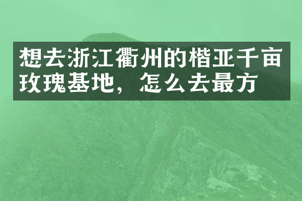 想去浙江衢州的楷亚千亩玫瑰基地，怎么去最方便