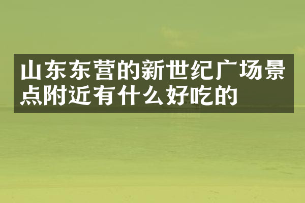 山东东营的新世纪广场景点附近有什么好吃的
