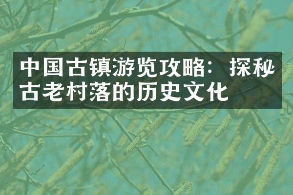 中国古镇游览攻略：探秘古老村落的历史文化