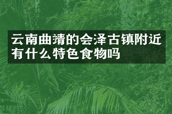 云南曲靖的会泽古镇附近有什么特色食物吗