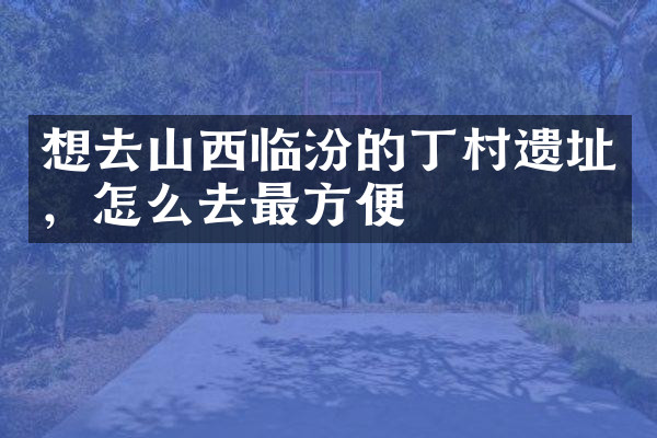 想去山西临汾的丁村遗址，怎么去最方便