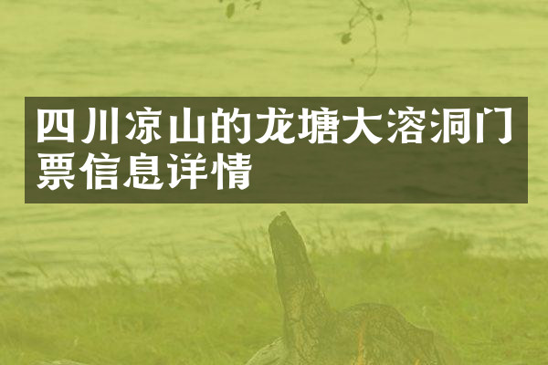 四川凉山的龙塘大溶洞门票信息详情