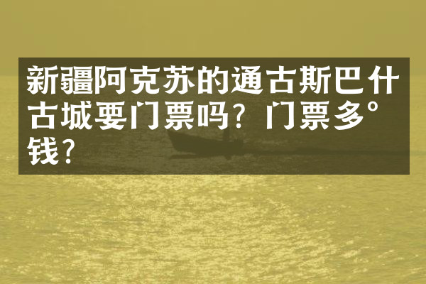 新疆阿克苏的通古斯巴什古城要门票吗？门票多少钱？