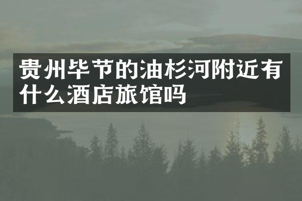 贵州毕节的油杉河附近有什么酒店旅馆吗