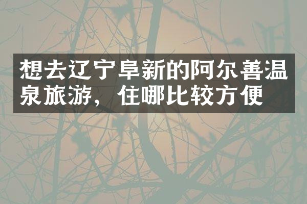 想去辽宁阜新的阿尔善温泉旅游，住哪比较方便