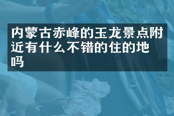 内蒙古赤峰的玉龙景点附近有什么不错的住的地方吗