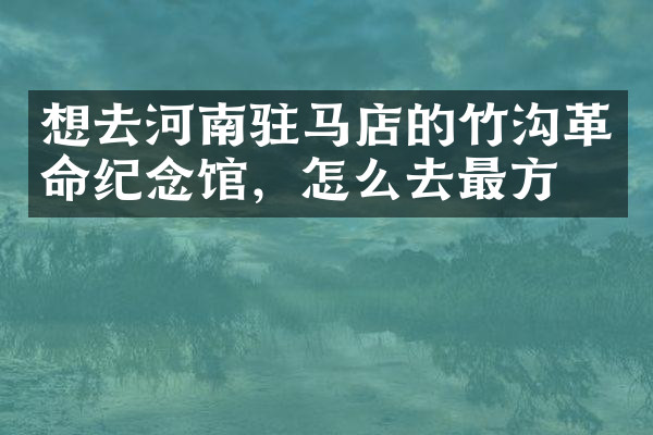 想去河南驻马店的竹沟革命纪念馆，怎么去最方便