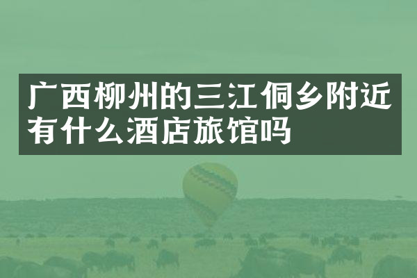 广西柳州的三江侗乡附近有什么酒店旅馆吗
