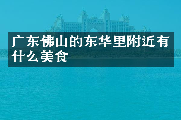 广东佛山的东华里附近有什么美食