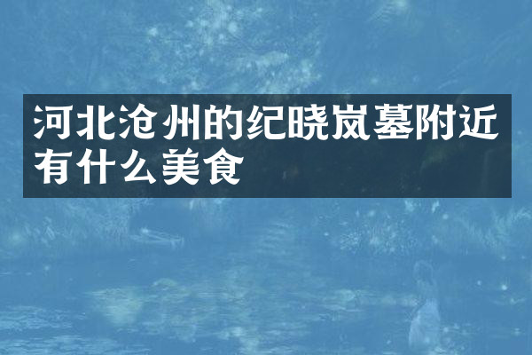 河北沧州的纪晓岚墓附近有什么美食